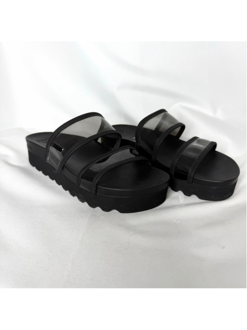 Women's Reef Vista High Energy Platform Sandals Size 8 Black Clear